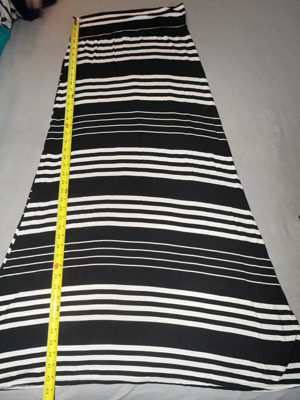 Women’s Black and White Striped Maxi Skirt